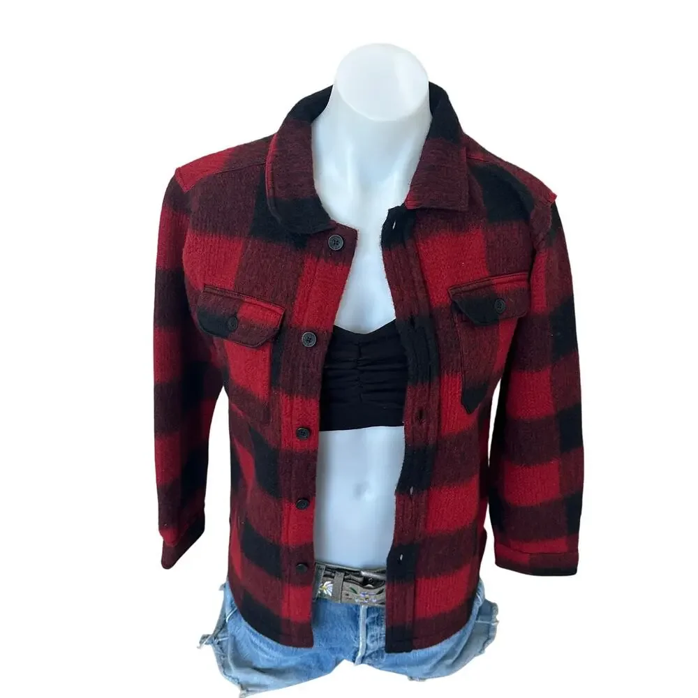 Native American Plaid Flannel Shirt XS Petite Fleece Indigenous Unique Kids 12 - Picture 5 of 6
